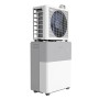Condizionatore mobile Midea PortaSplit Cool bianco-grigio, unità esterna montata su unità interna.