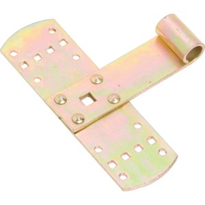 Cerniera a croce zincata gialla 165x50 mm per fissaggio porte e cancelli.