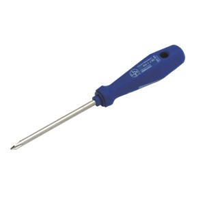 Cacciavite LUX PH1 x 80 mm Classic con manico in plastica blu.