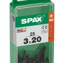 Viti SPAX 3x20, 25 pezzi in contenitore di plastica verde. Elementi di fissaggio universali.