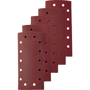 Set strisce abrasive LUX, 115x230mm, grana 120, per levigatrici orbitali, con velcro e fori aspirazione.