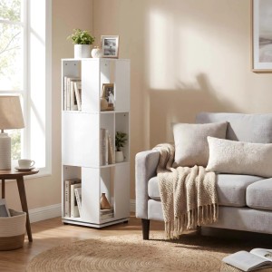 Armadio in pannello truciolare base girevole 3 ripiani 34x34x108 cm bianco