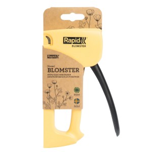 Rapid Hand Tacker R53 Blomster, giallo, per graffette a filo fine. Utensile pratico per tappezzeria e decorazione.
