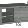 Mobile bagno grigio con vano a giorno e anta, categoria mobili bagno.