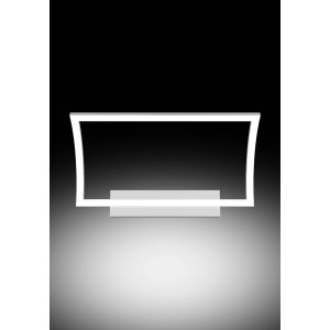 Applique LED moderna con cornice rettangolare bianca per illuminazione d'atmosfera.