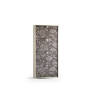 Scarpiera con motivo floreale, 5 scomparti