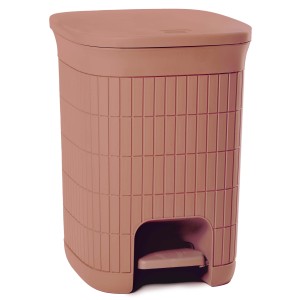 Cestino a pedale t.b.t. rosa con motivo rettangolare.