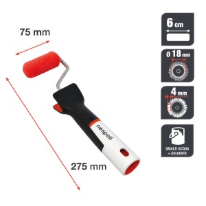 Nespoli Mini rullo per pittura Soft Touch Teflon 6 cm