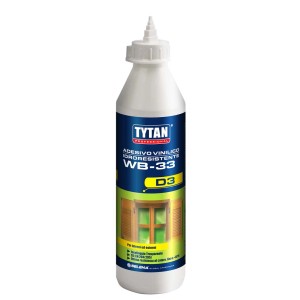 Adesivo vinilico Tytan WB-33 D3, idroresistente, per interni ed esterni.