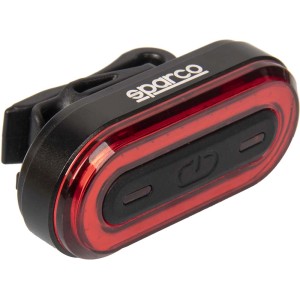Luce bici t.b.t. nera con luce rossa e logo Sparco.