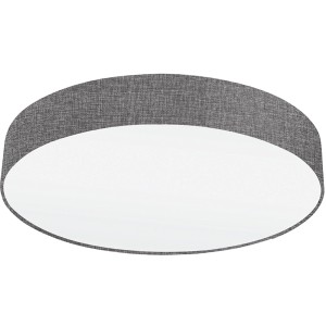 Plafoniera grigio-bianca Eglo Pasteri, 1 luce, in metallo e tessuto.