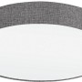Plafoniera grigio-bianca Eglo Pasteri, 1 luce, in metallo e tessuto.