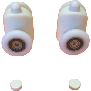 t.b.t. per cabine doccia, rulli in plastica bianca con vite, accessori doccia.