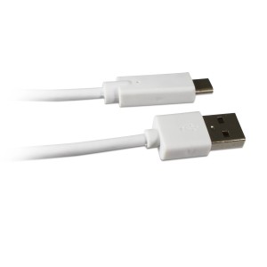 Cavo USB bianco t.b.t. con connettore USB-A e USB-C per accessori video.
