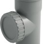 Tubo di pulizia Marley HT DN 90 in plastica grigia per tubi di scarico.
