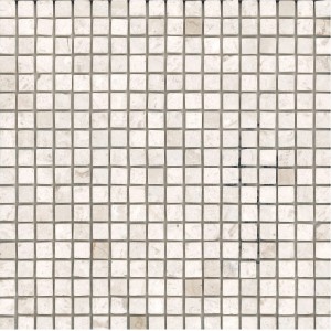 Piastrella mosaico beige con pietre quadrate per pareti e pavimenti.