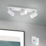 Lampada da soffitto bianca Trio Spot Marley, 1 luce e applique in un soggiorno moderno.