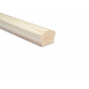 Corrimano in legno chiaro (Corrimano) con profilo arrotondato.