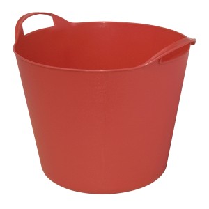 Contenitore/Secchio t.b.t. rosso in plastica con due manici.