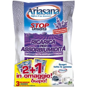 Ricarica per assorbiumidità Ariasana con profumo di lavanda, 3 pezzi.
