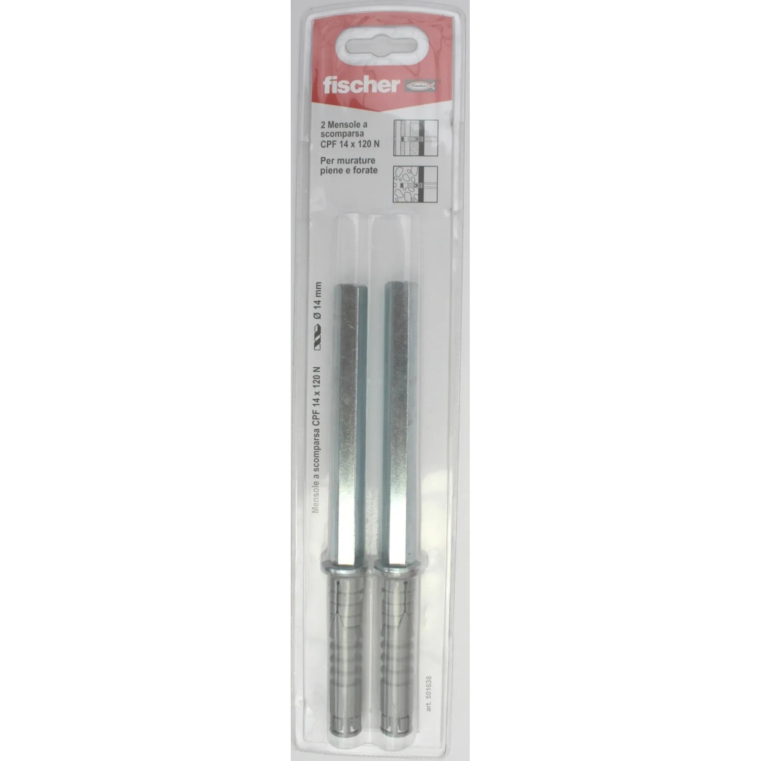 Fischer Tasselli CPF 14x120 N, tasselli per muratura, 2 pezzi