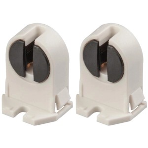 Due portalampade bianchi t.b.t. per lampade fluorescenti.
