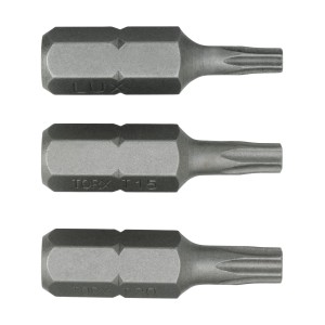 Set di inserti LUX TX10, TX15, TX20, 3 pezzi, per avvitare con portainserti comuni.