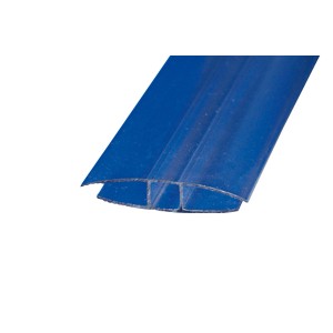 Profilo ad H trasparente (6 mm) per coperture in plastica.