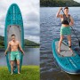 Bestway SUP Board-Set Aqua Drifter con sedile, 335cm, con canoista a terra e in acqua.