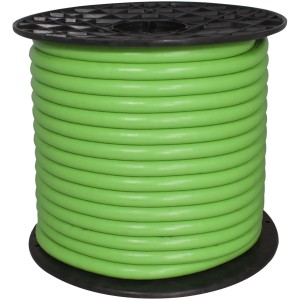 Tubo per irrigazione t.b.t. verde su bobina nera.
