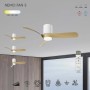 Ventilatore da soffitto con luce LED 24W Ø 97x25 cm bianco legno_5