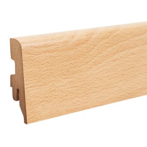 Battiscopa in rovere, altezza 60 mm, lunghezza 260 cm, per un facile montaggio con clip.