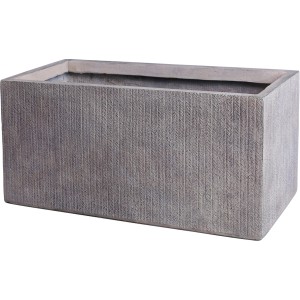 Fioriera rettangolare Vebron marrone chiaro (22x50x21 cm) con texture superficiale verticale.