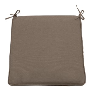 Cuscino quadrato marrone con lacci per mobili da giardino.