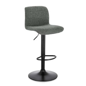 Sgabello poggiapiedi t.b.t. grigio con base e poggiapiedi neri.