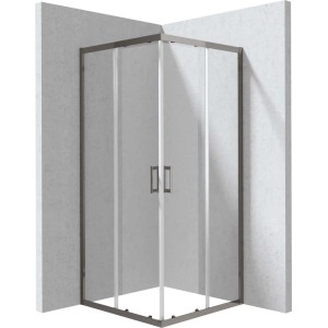 Cabina doccia quadrata Zulueta Idrostile vetro 6 mm 900x1950 mm titanio