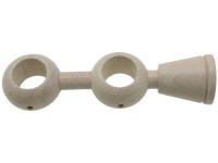 Terminali Per Bastone Tende In Legno - Diametro 35 Mm, Colore Noce, Made In Italy - Foto 9