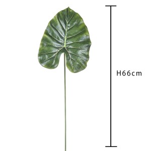 Pianta artificiale: Singola foglia verde grande (altezza 66cm).