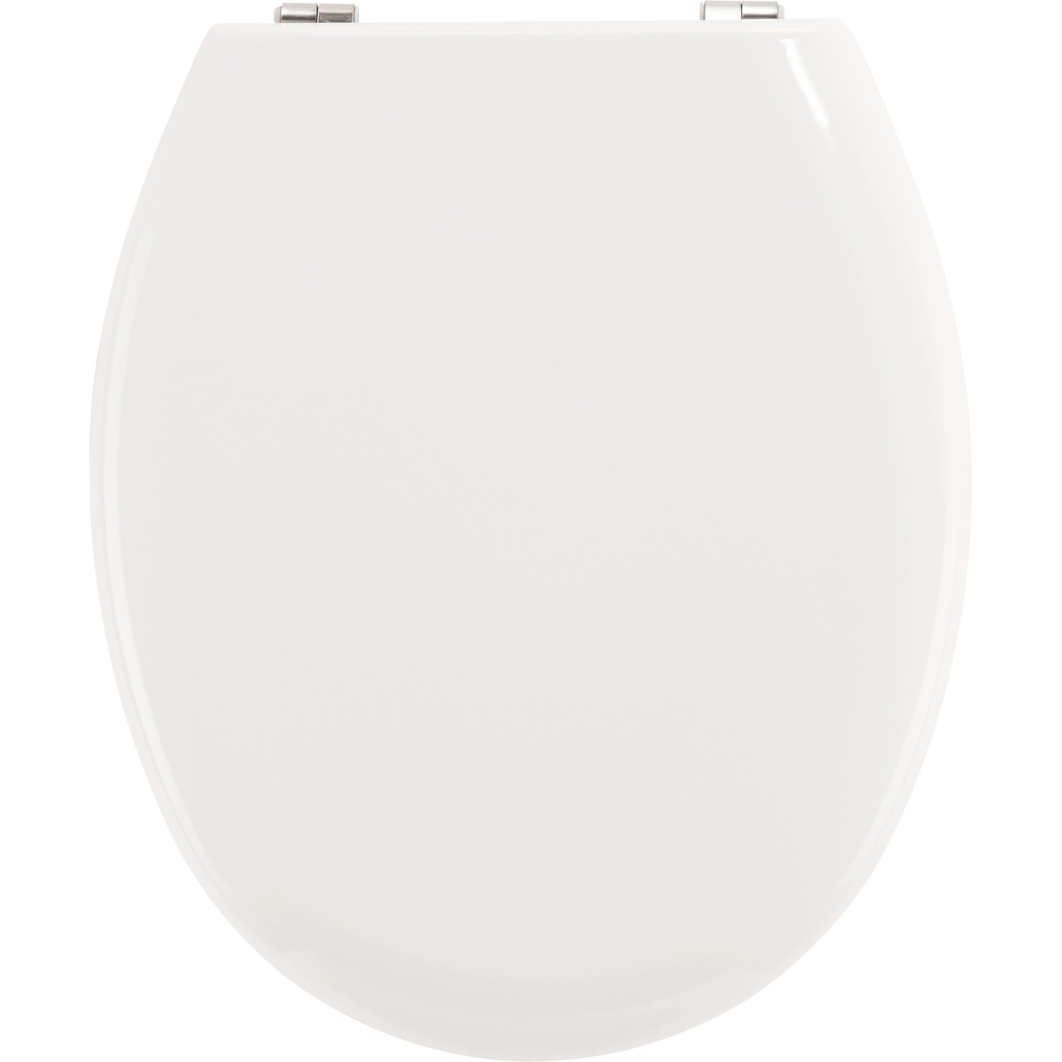 Sedile WC bianco baliv Copala in legno MDF, vista dall'alto.