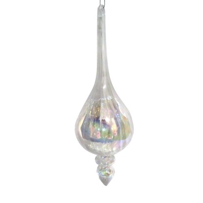 Pendente in vetro iridescente 7,5x7,5xh22,5cm