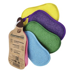 Set multicolore t.b.t. per la cura dell'auto con cinque spugne in giallo, viola, verde, blu e rosa.