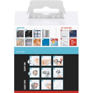 Confezione t.b.t. con esempi di applicazione per accessori da parete e contenitori.