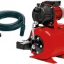 Einhell GC-WW 6538 Set Autoclave con serbatoio rosso e tubo di aspirazione nero.