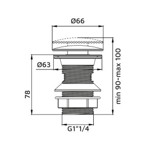 Disegno tecnico di un rubinetto a sfera t.b.t. con dimensioni.