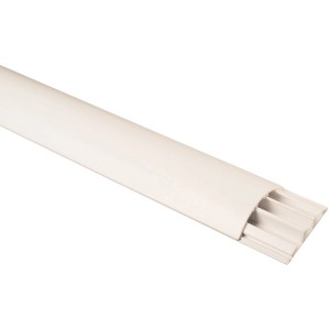 Canalina per cavi t.b.t. per ambienti umidi, copertura in plastica bianca.