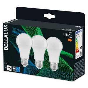 Confezione da 3 lampadine LED E27 BELLALUX, 13W, bianco freddo.
