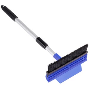 Spazzola da neve LUX con raschietto telescopico, blu, con manico in alluminio, estensibile.