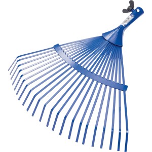 Rastrello per foglie LUX Classic blu con 22 denti e larghezza di lavoro di 41,5 cm.