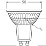 Disegno tecnico Osram LED GU10 riflettore, dimensioni: 5,4 x 5 cm (H x Ø).