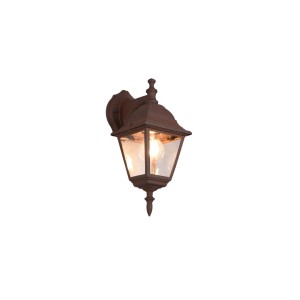 Applique da parete rustica a lanterna, marrone.